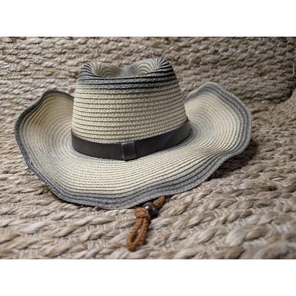 Boho 100% Paper Unisex Cowboy Western Festival Rodeo Sun Hat Lucky 7 - Picture 7 of 11